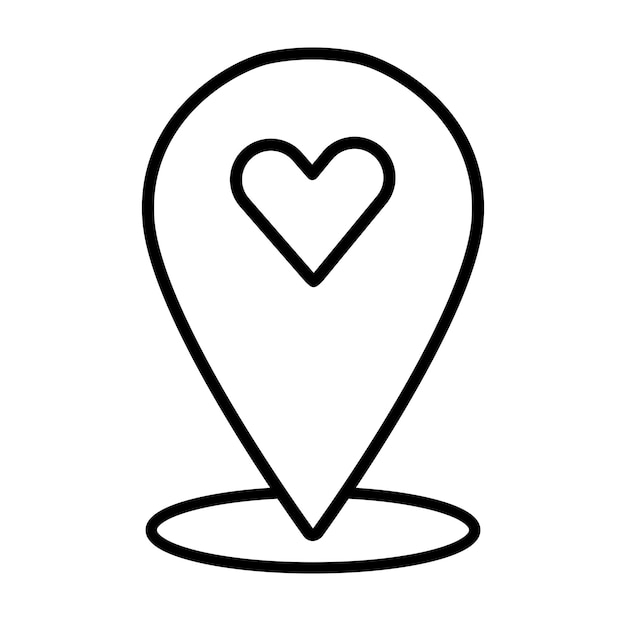 Map pointer with heart icon icon with heart in gps navigation style Map pin icon location pin