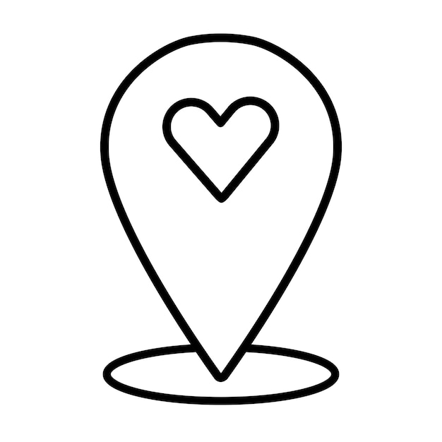 Map pointer with heart icon icon with heart in gps navigation style Map pin icon location pin