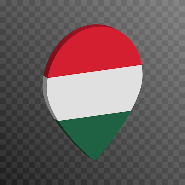 Map pointer with Hungary flag Vector illustration
