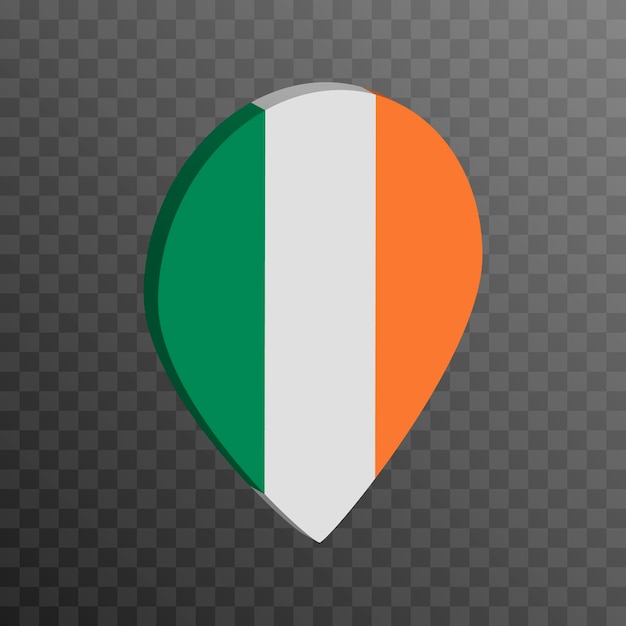 Map pointer with Ireland flag Vector illustration