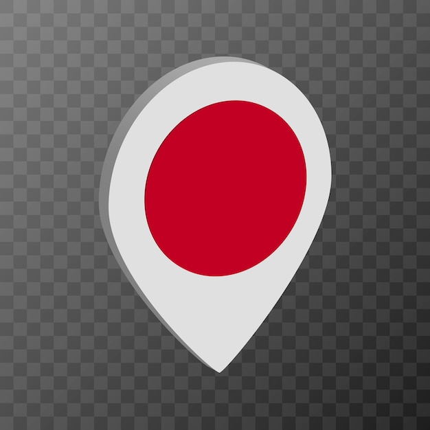 Map pointer with Japan flag Vector illustration