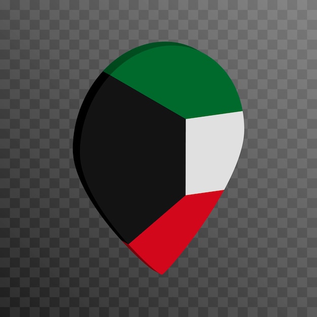 Map pointer with kuwait flag vector illustration