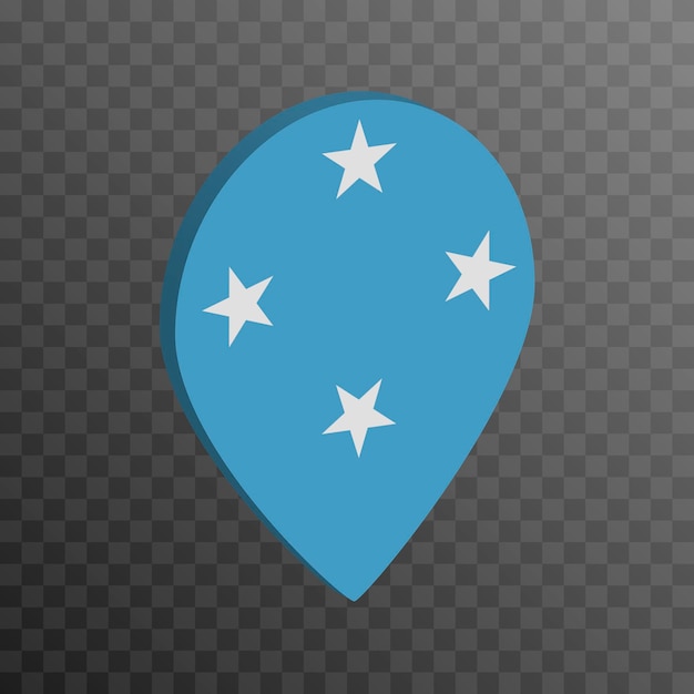 Map pointer with micronesia flag vector illustration