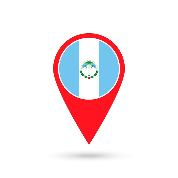 Vector map pointer with neuquen flag vector illustration