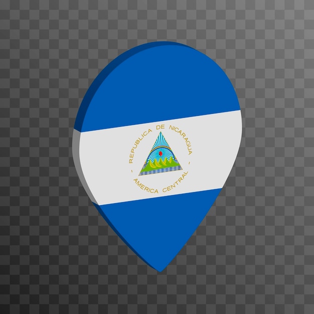 Map pointer with Nicaragua flag Vector illustration