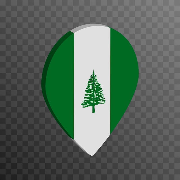 Map pointer with Norfolk Island flag Vector illustration