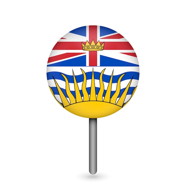map pointer with province british columbia vector illustration