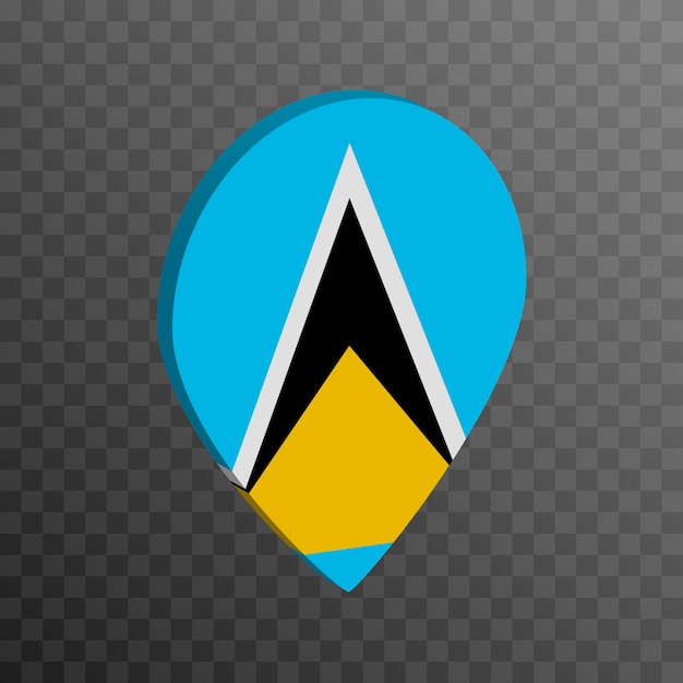 Map pointer with Saint Lucia flag Vector illustration