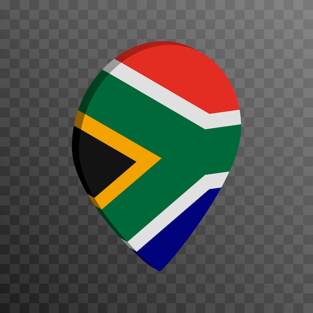 Map pointer with South Africa flag Vector illustration