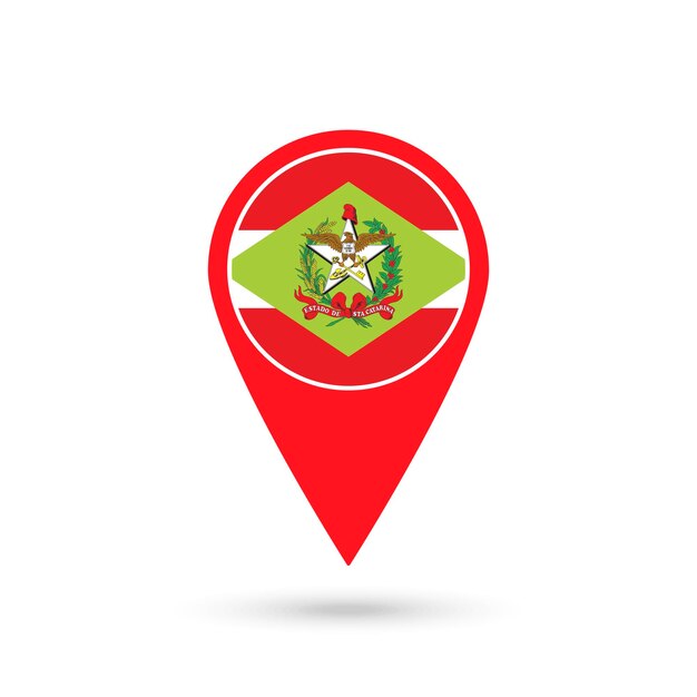 Указатель карты с векторной иллюстрацией штата Санта-Катарина