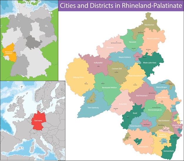 Mappa della renania-palatinato