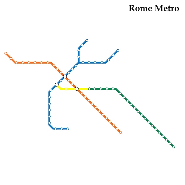 Map of the Rome metro Subway