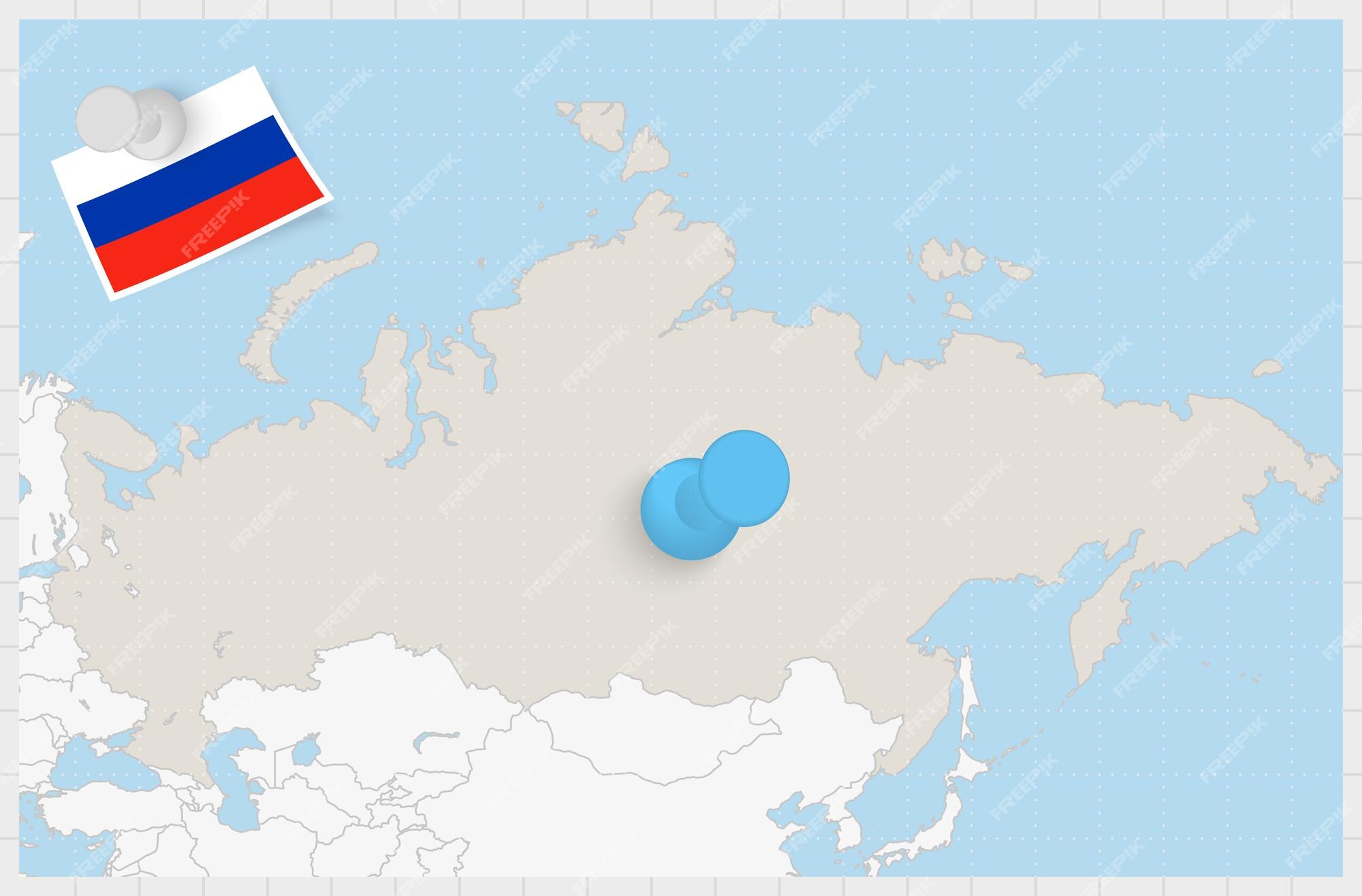 Printable Vector Map of Russia - Flag