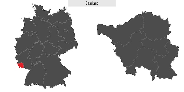 Map of Saarland state of Germany