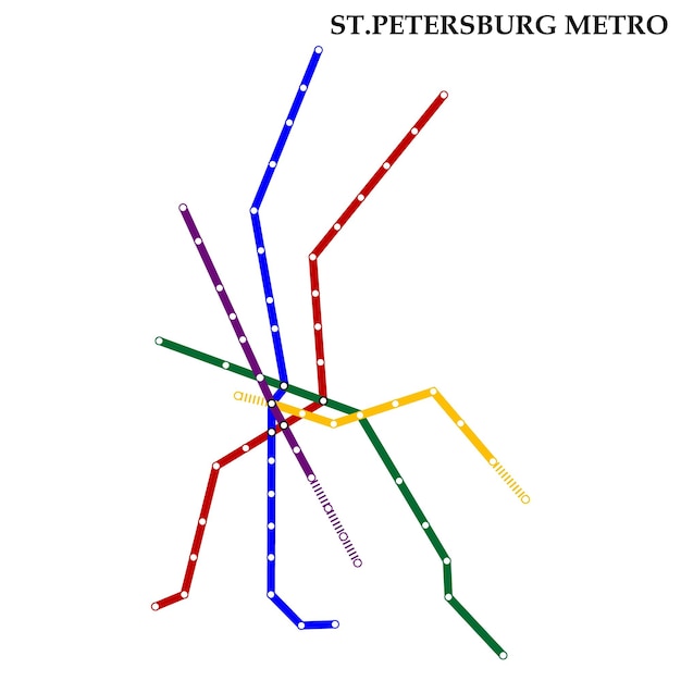 Vettore mappa della metropolitana di san pietroburgo