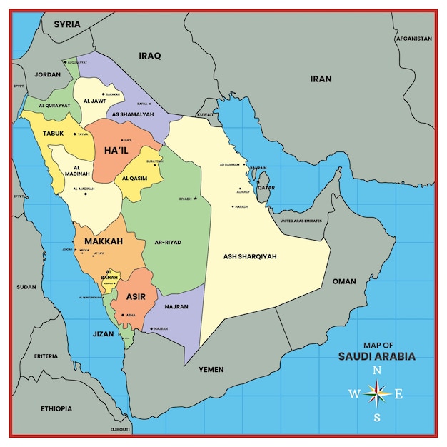 Vector map of saudi arabia country