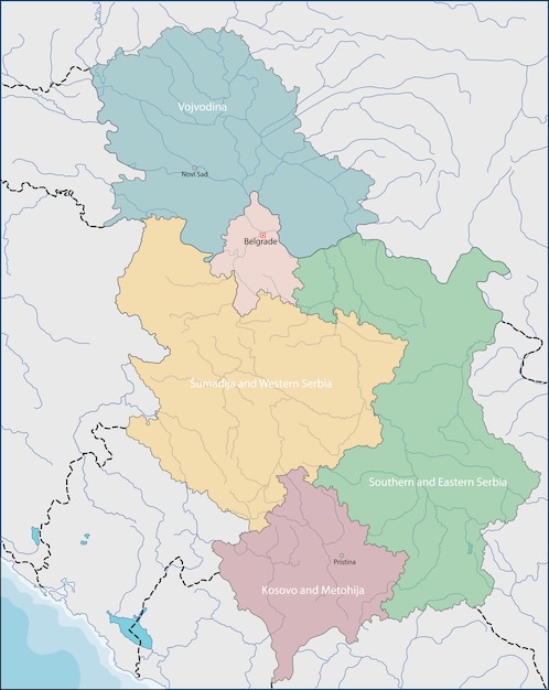 Vector map of serbia