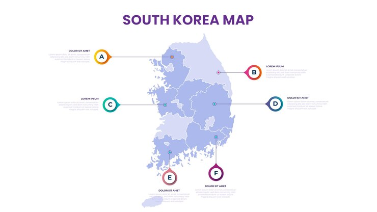 Vector 한국 인포그래픽 터 일러스트레이션과 데이터 및 국가