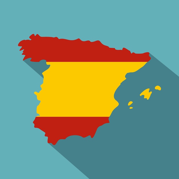 Vector map of spain icon flat illustration of map of spain vector icon for web