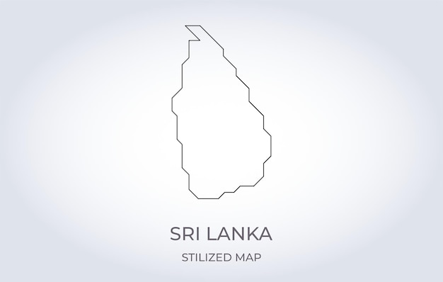 Map of Sri Lanka in a stylized minimalist style