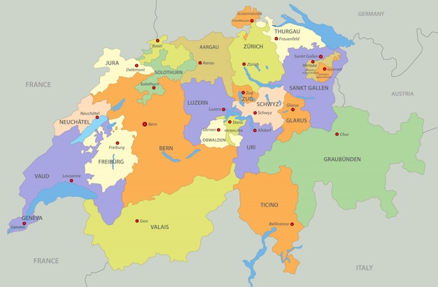Карта Швейцарии