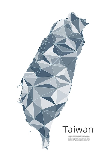 Mappa della connessione di taiwan immagine vettoriale lowpoly di una mappa globale con luci a forma di città