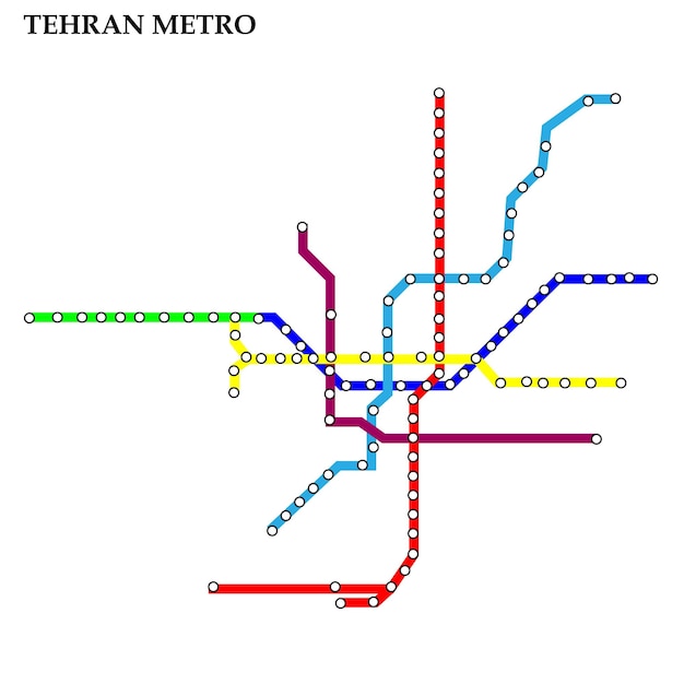 Map of the tehran metro