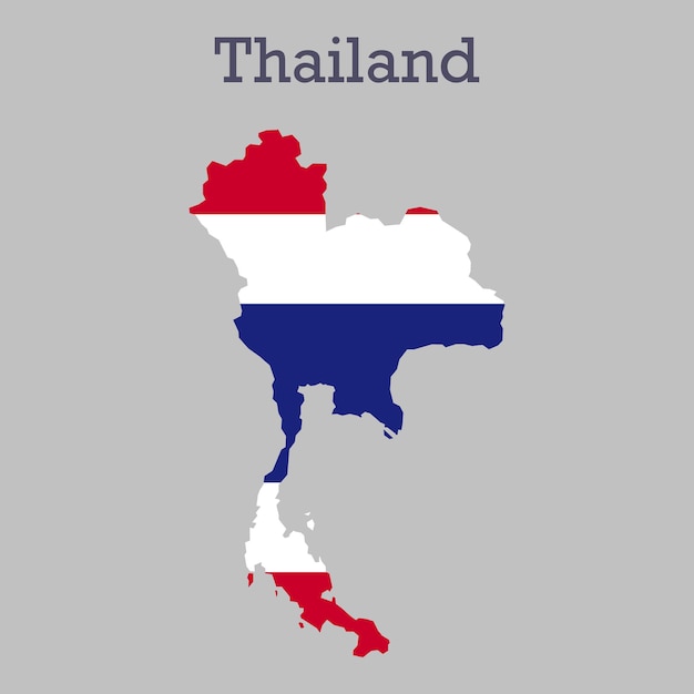 map of thailand with flag