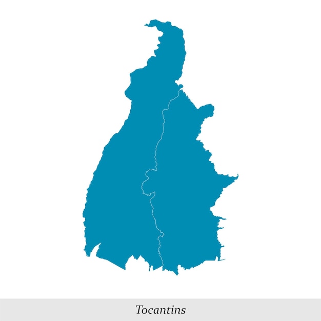 Vector map of tocantins is a state of brazil with mesoregions