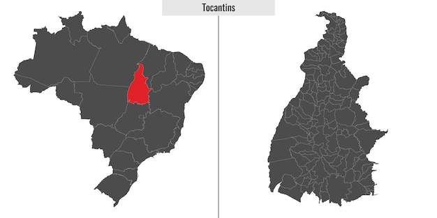 Map of Tocantins state of Brazil