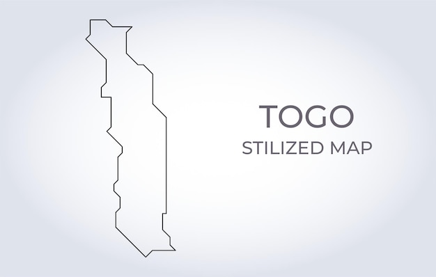 Map of Togo in a stylized minimalist style