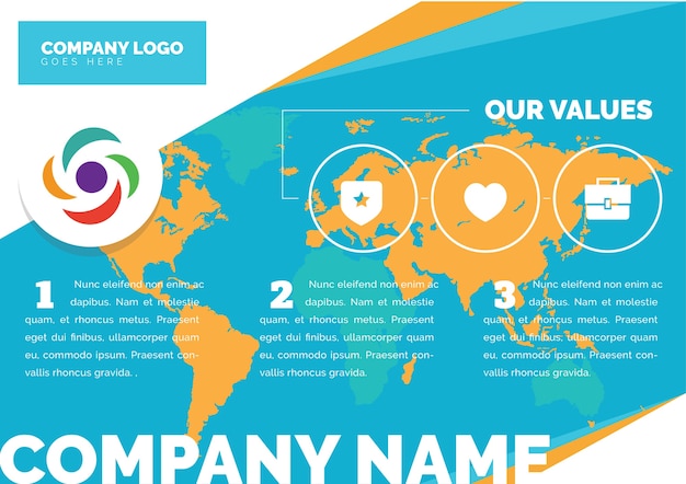 Mappa di business a tre ante volantino