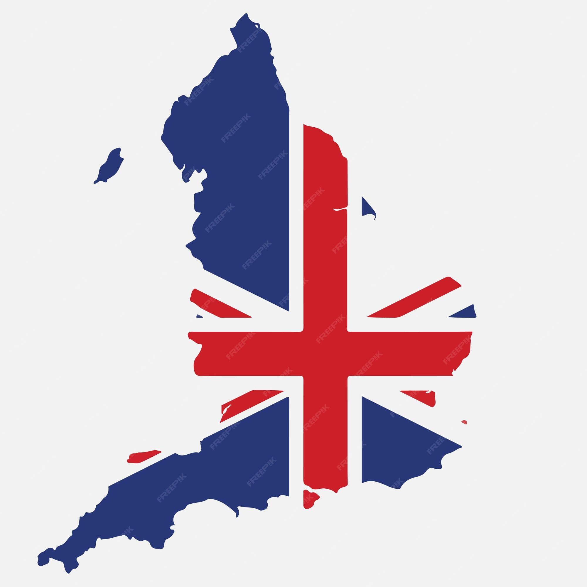Premium Vector | A map of the uk with the flag on it.