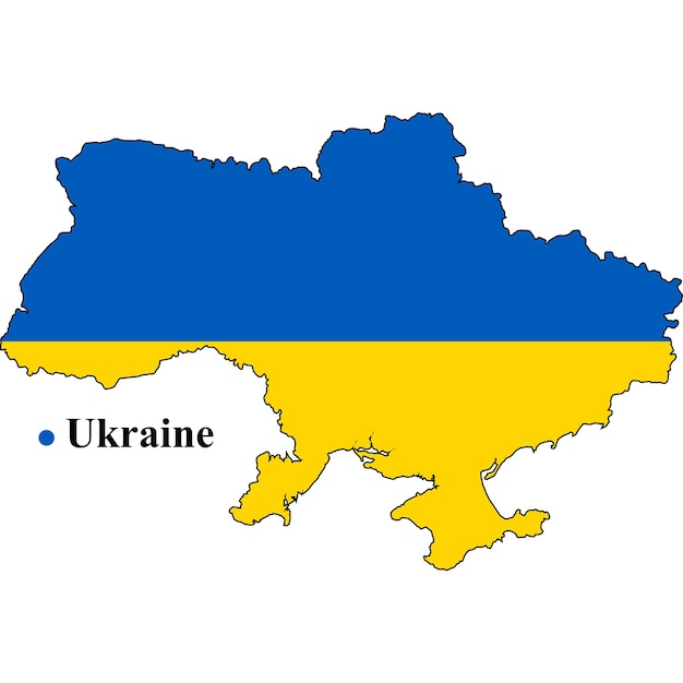 map of ukraine with its flag