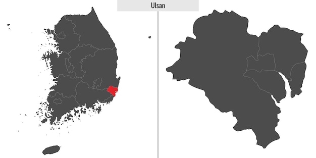 Map of Ulsan state of South Korea