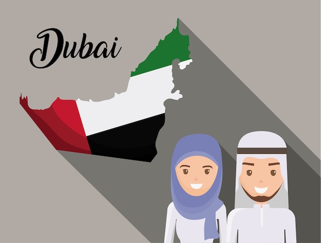 Map of united arab emirates cartoon