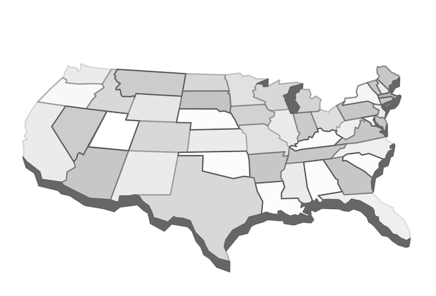 Vector map of the united states of america