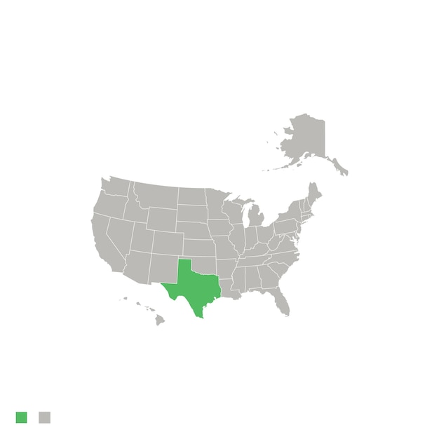 Map of united states with texas highlighted