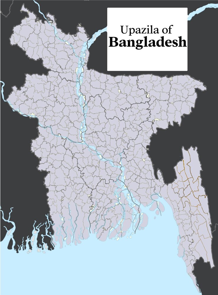 वेक्टर map of upazilas in bangladesh