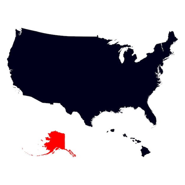 Карта штата Аляска в США