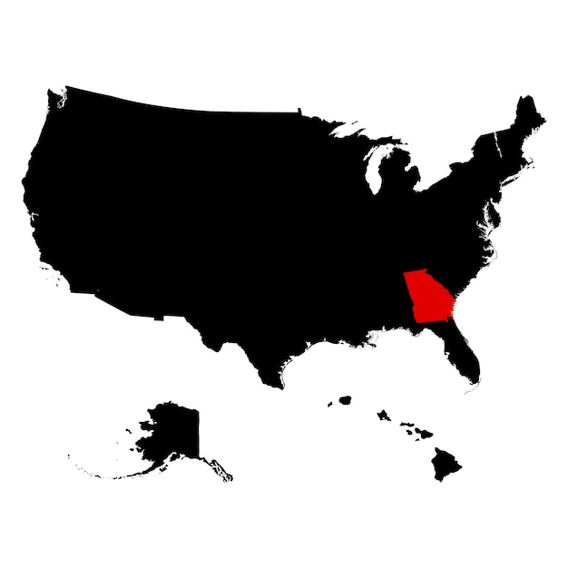 Map of the US state of Georgia