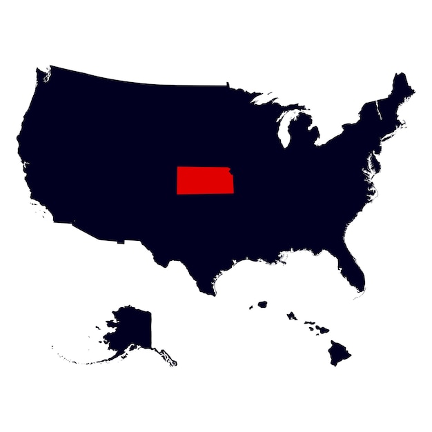 Map of the US state of Kansas