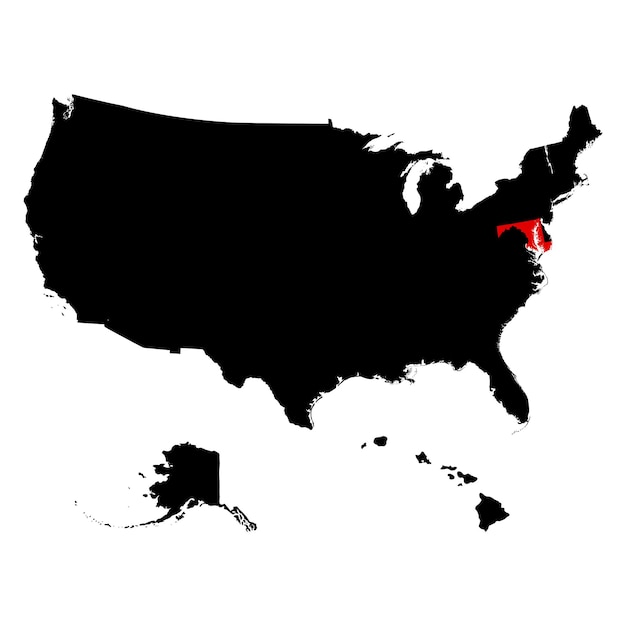 Карта штата Мэриленд в США