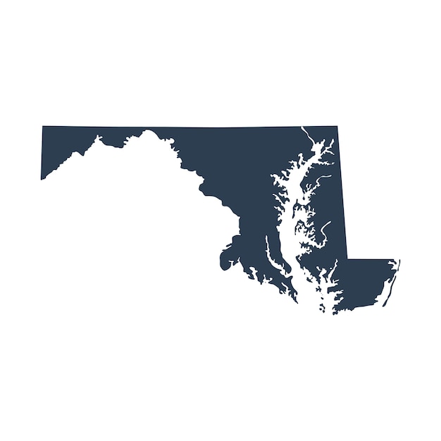 Vector map of the us state of maryland