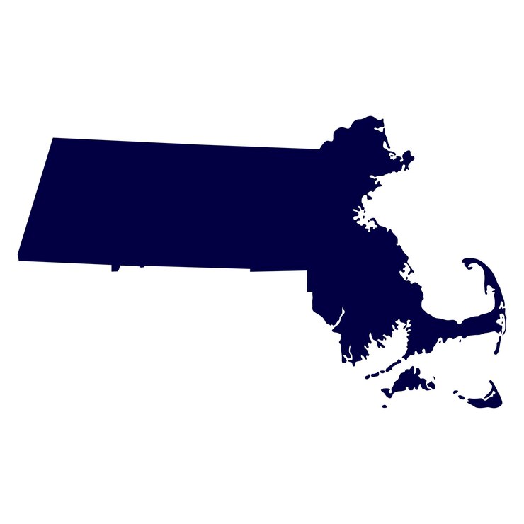 Vector map of the us state of massachusetts