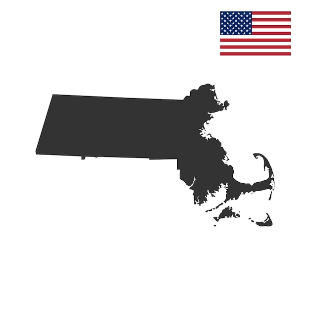 Vector map of the us state massachusetts