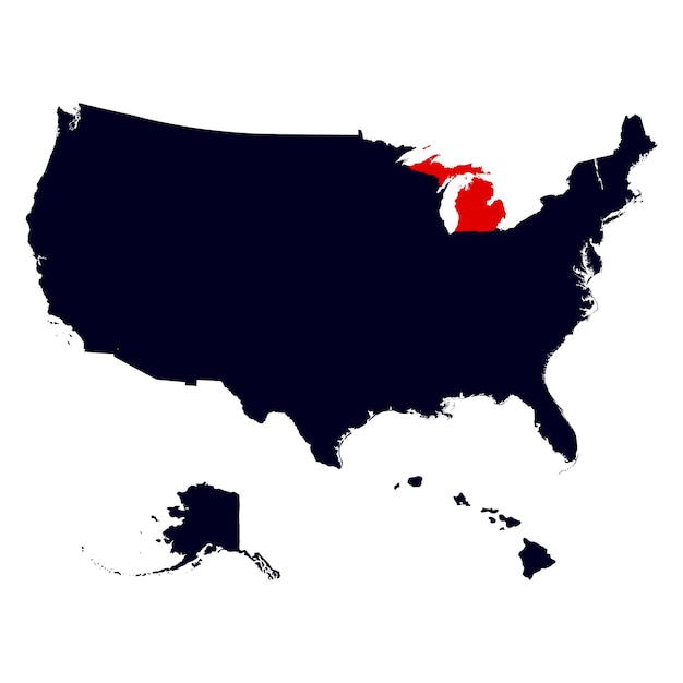 Mappa dello stato americano del michigan