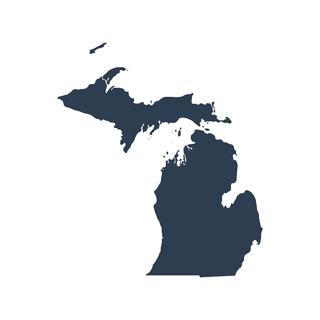 Vector map of the us state of michigan