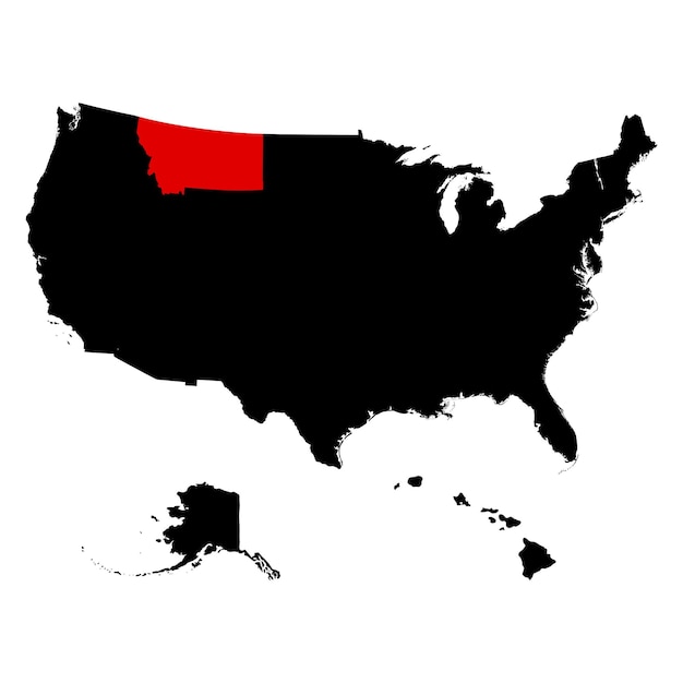 Map of the US state of Montana