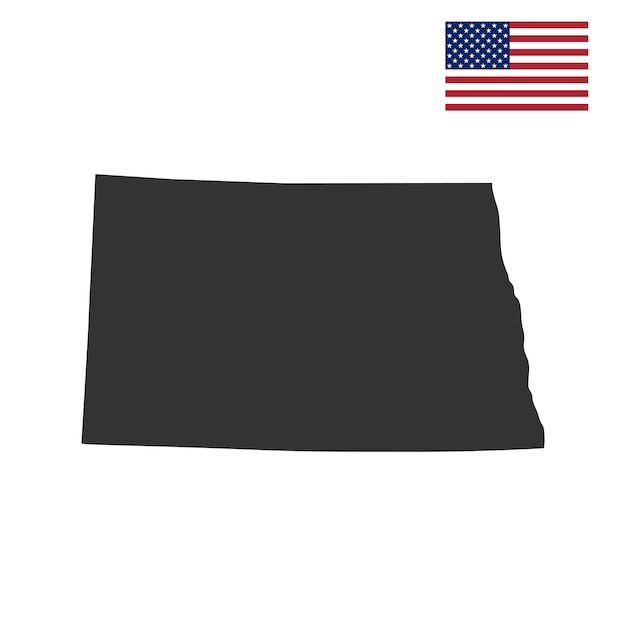 Map of the US state of North Dakota